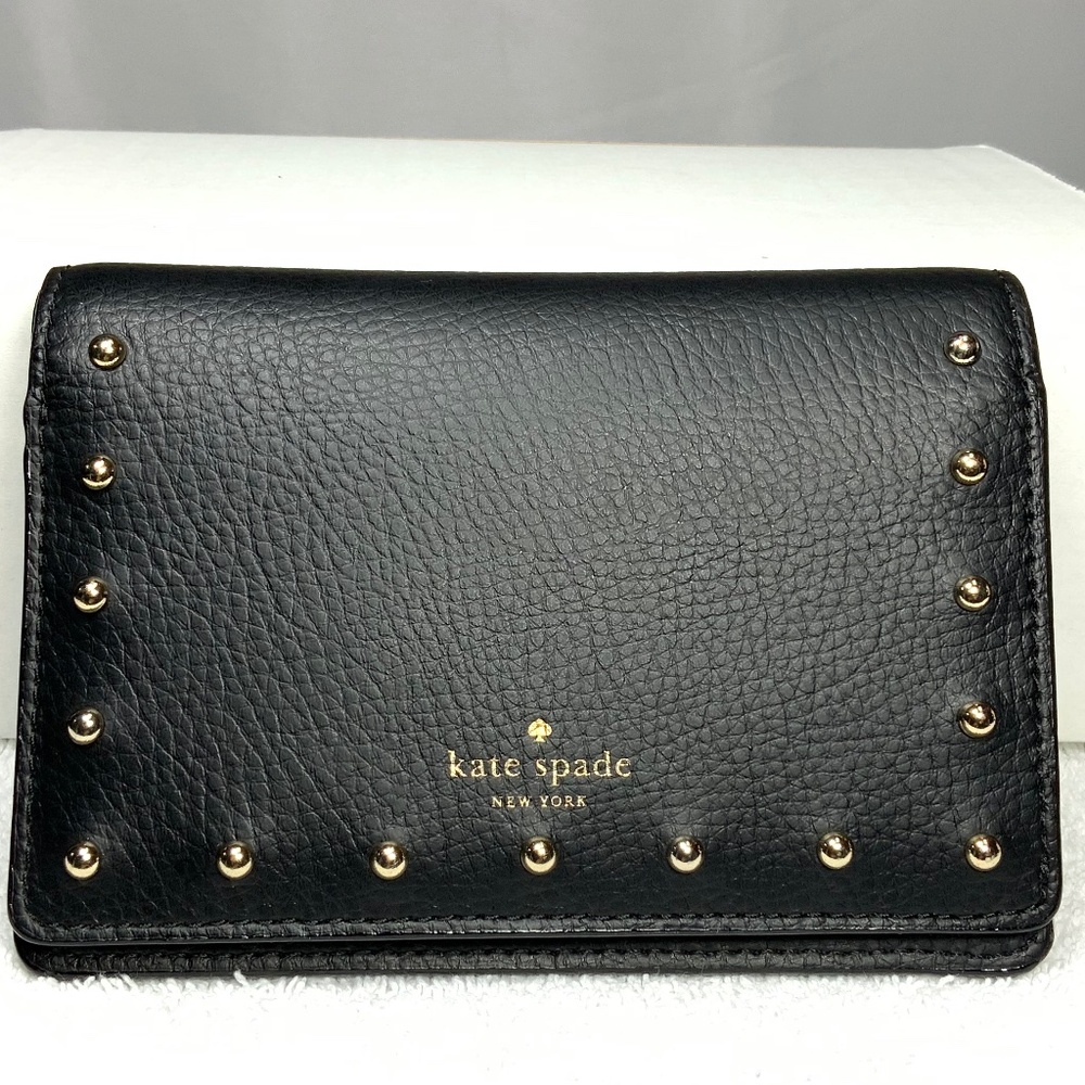 ♠️ Kate Spade New York Dina Sanders Place Pebbled Bifold Leather Wallet